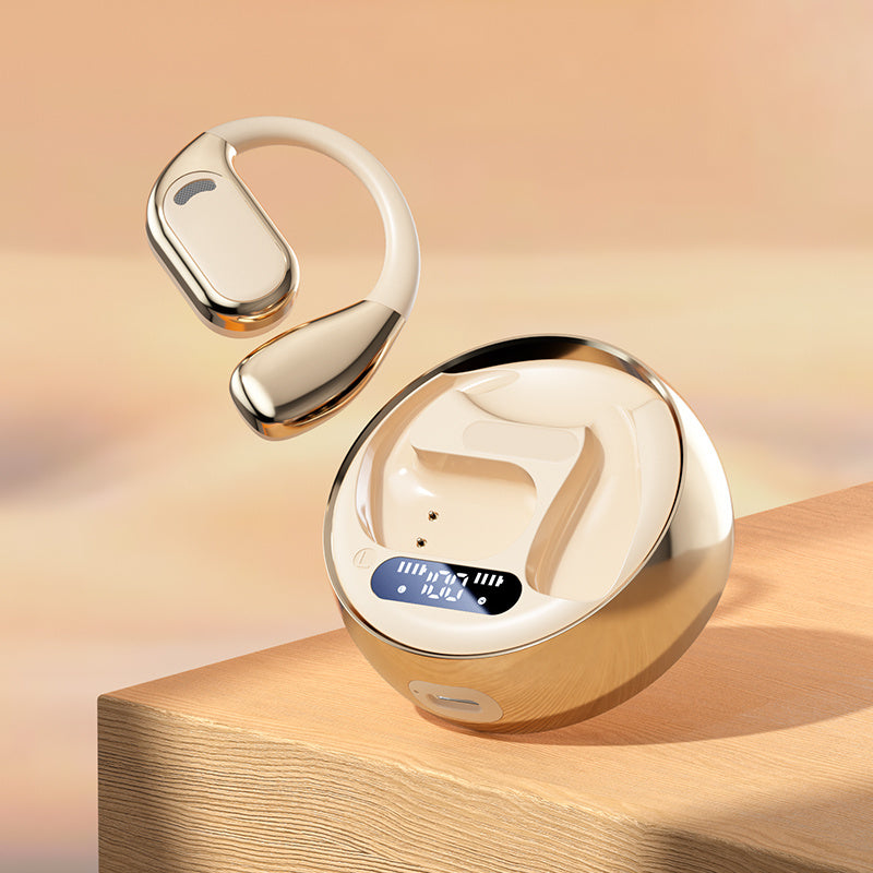 Fall Open - Ear Wireless Earphones Charging Case -, Lightweight Bluetooth 5.3 Noise-Cancelling Headphones (Ships from USA)