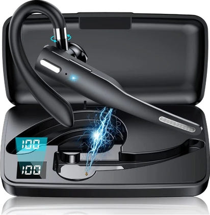 Wireless Bluetooth headset for business and travel.