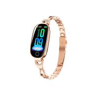 “Luxury smartwatch for women in rose gold with health monitor”