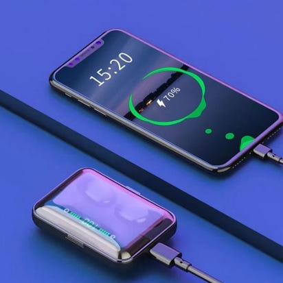 Wireless Hi-Fi Earbuds • Noise Reduction + LED Display Case