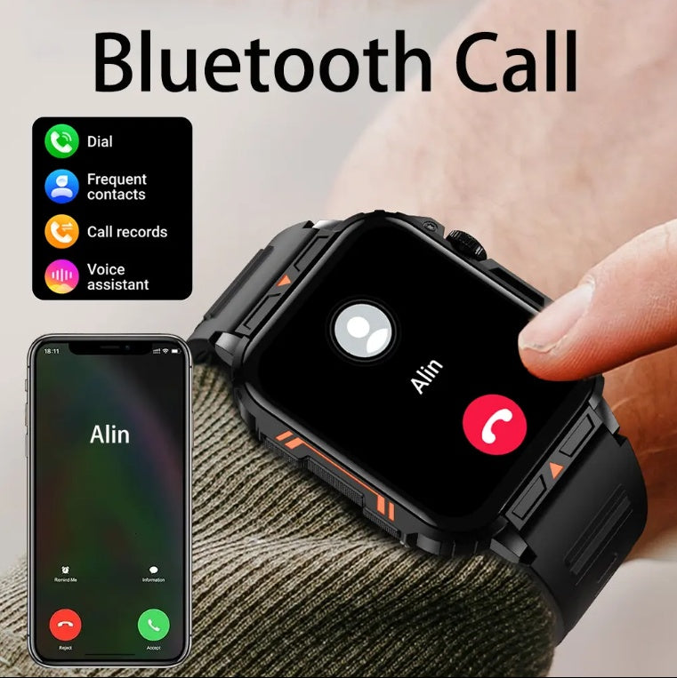 Lynda Kay’s ATL Edition smartwatch showing Bluetooth call feature connected to smartphone.