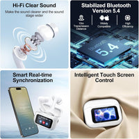 Wireless Earbuds, 5.4 Bluetooth Headphones With Touch Screen Ear Buds, ANC ENC Noise Cancelling Earbuds Headphones With Microphone, Wireless Bluetooth In Ear Earphones For Android IOS Phones
