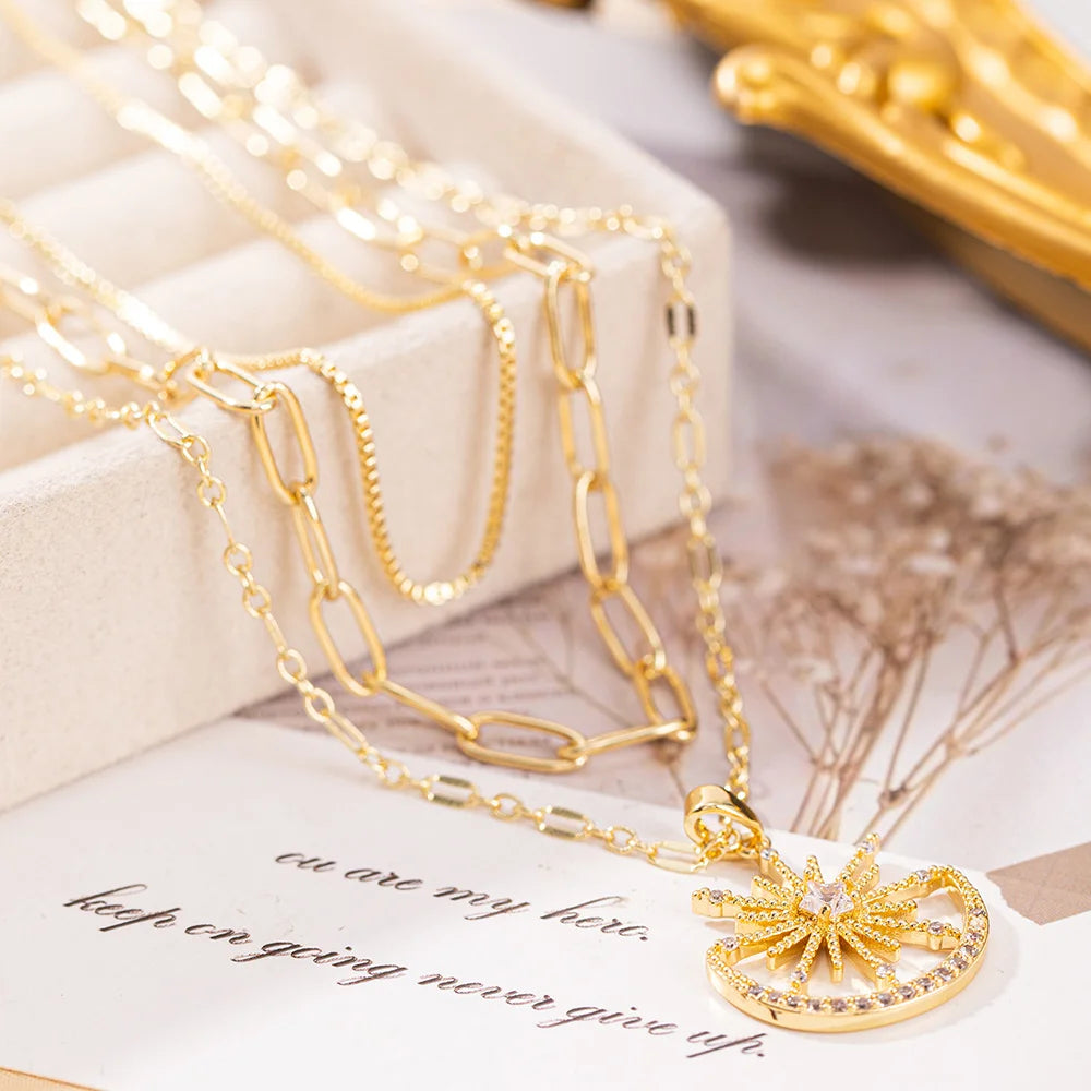 Golden Sun Layered Necklace ✨