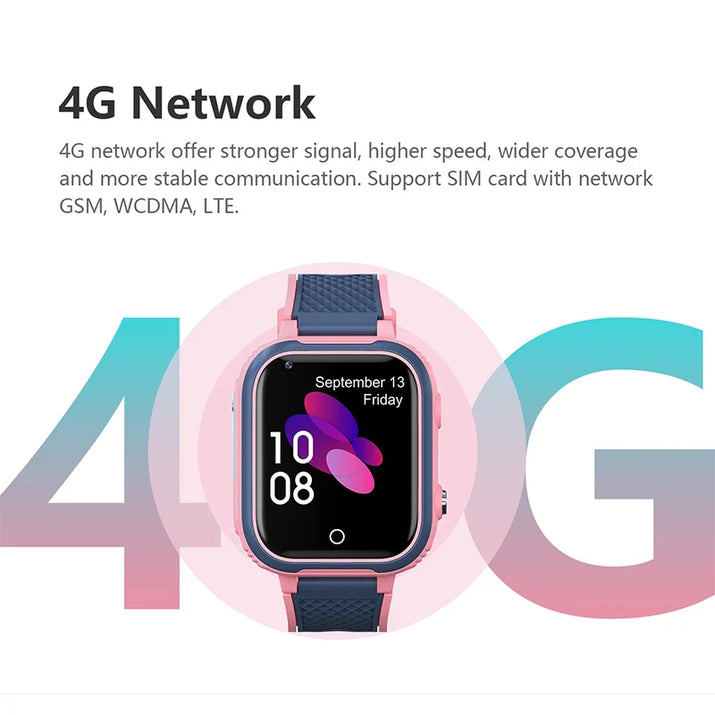 Smartwatch with 4G network features on a white background