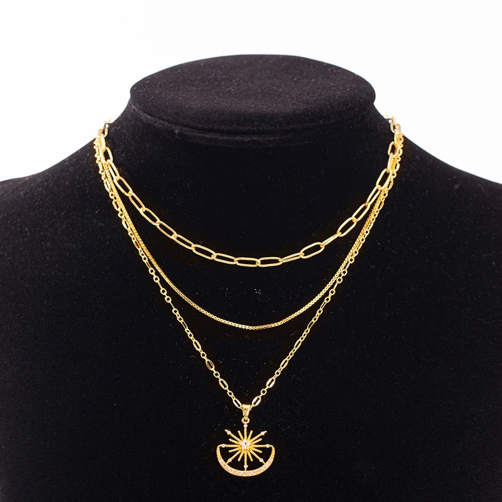 Golden Sun Layered Necklace ✨