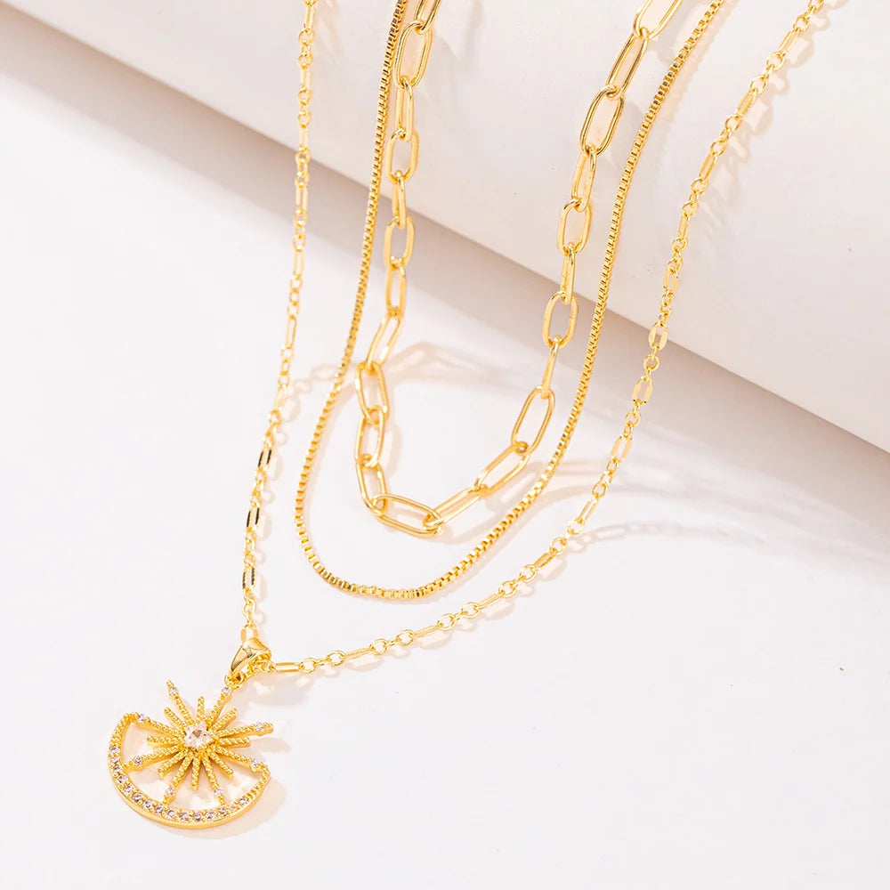 Golden Sun Layered Necklace ✨