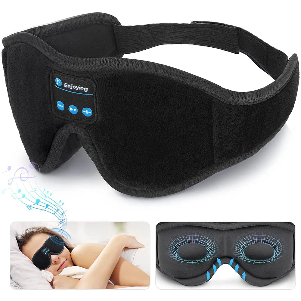 “Bluetooth sleep headband with 3D eye mask design”