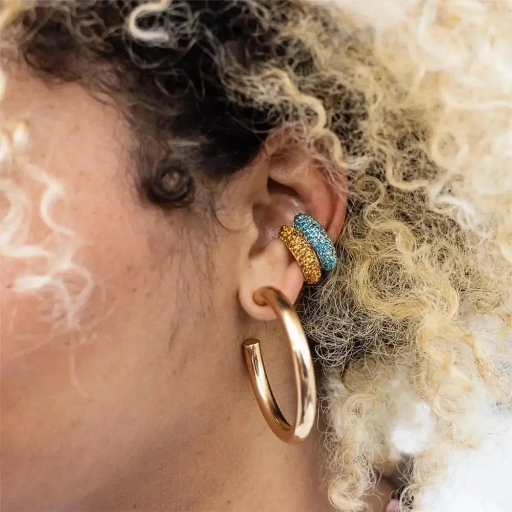 Rose gold 18K gold plated thick hoop earrings
