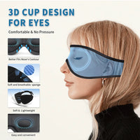 Bluetooth 3D Sleep Headphones Eye Mask – Wireless Music, HD Sound, Comfortable Sleep Mask