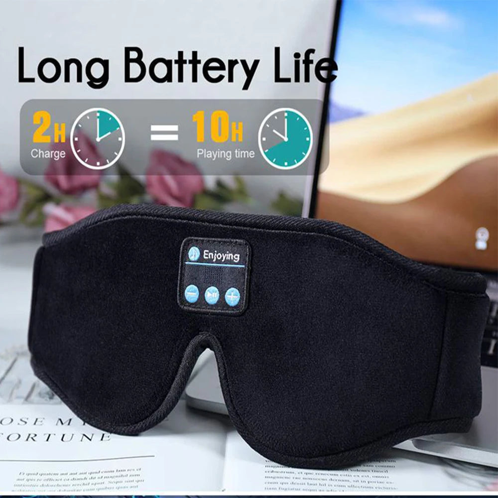 Bluetooth 3D Sleep Headphones Eye Mask – Wireless Music, HD Sound, Comfortable Sleep Mask