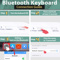 Step-by-step guide for connecting a Bluetooth keyboard on a smartphone.