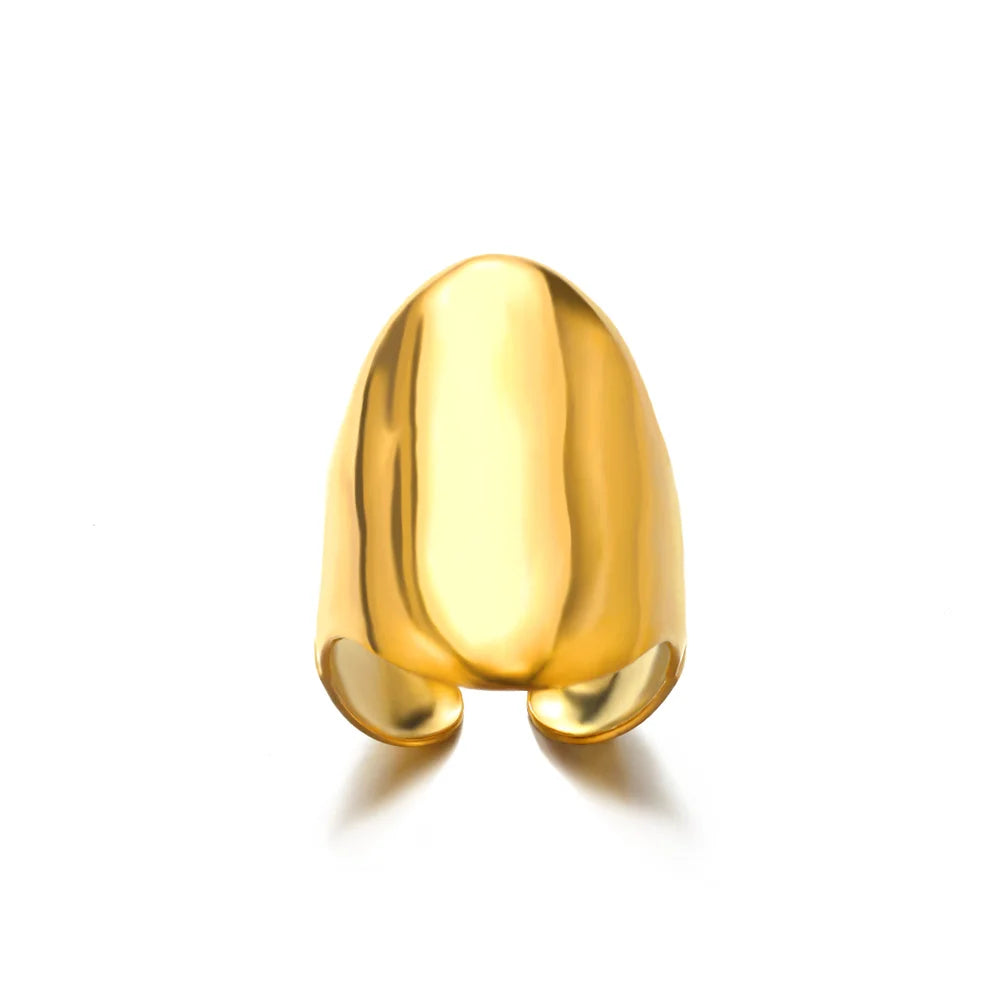 Gold ring on a white background
