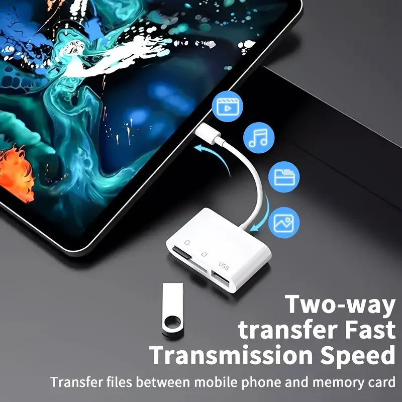 Portable fast-transfer card reader for photographers
