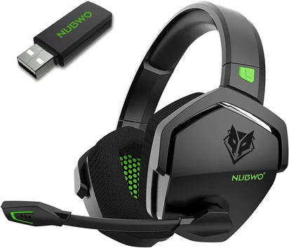 Black dual-mode gaming headset with built-in microphone and soft padding.