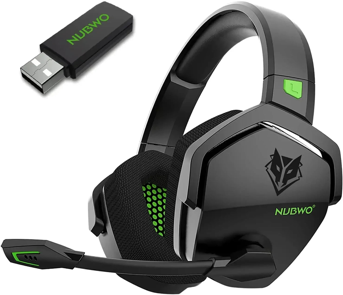 Black dual-mode gaming headset with built-in microphone and soft padding.