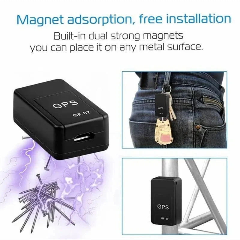 GPS tracker with magnets on a white background