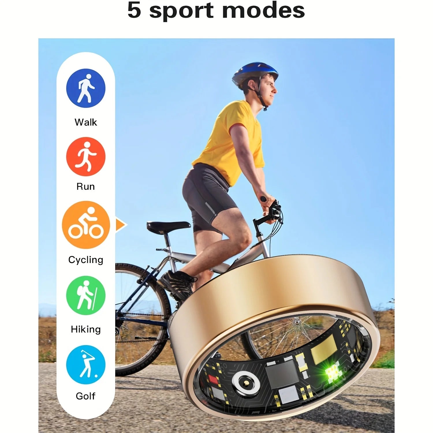 Smart Ring with Sleep & Health Tracking – Compatible with iPhone & Android | Waterproof, Motion Monitor, Heart Rate