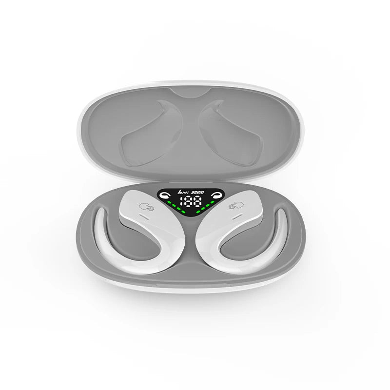 Gray electronic device with digital display on a white background