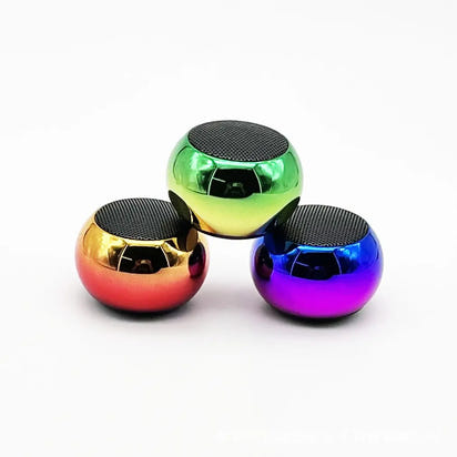 Metallic mini orb Bluetooth speakers in multiple color options
