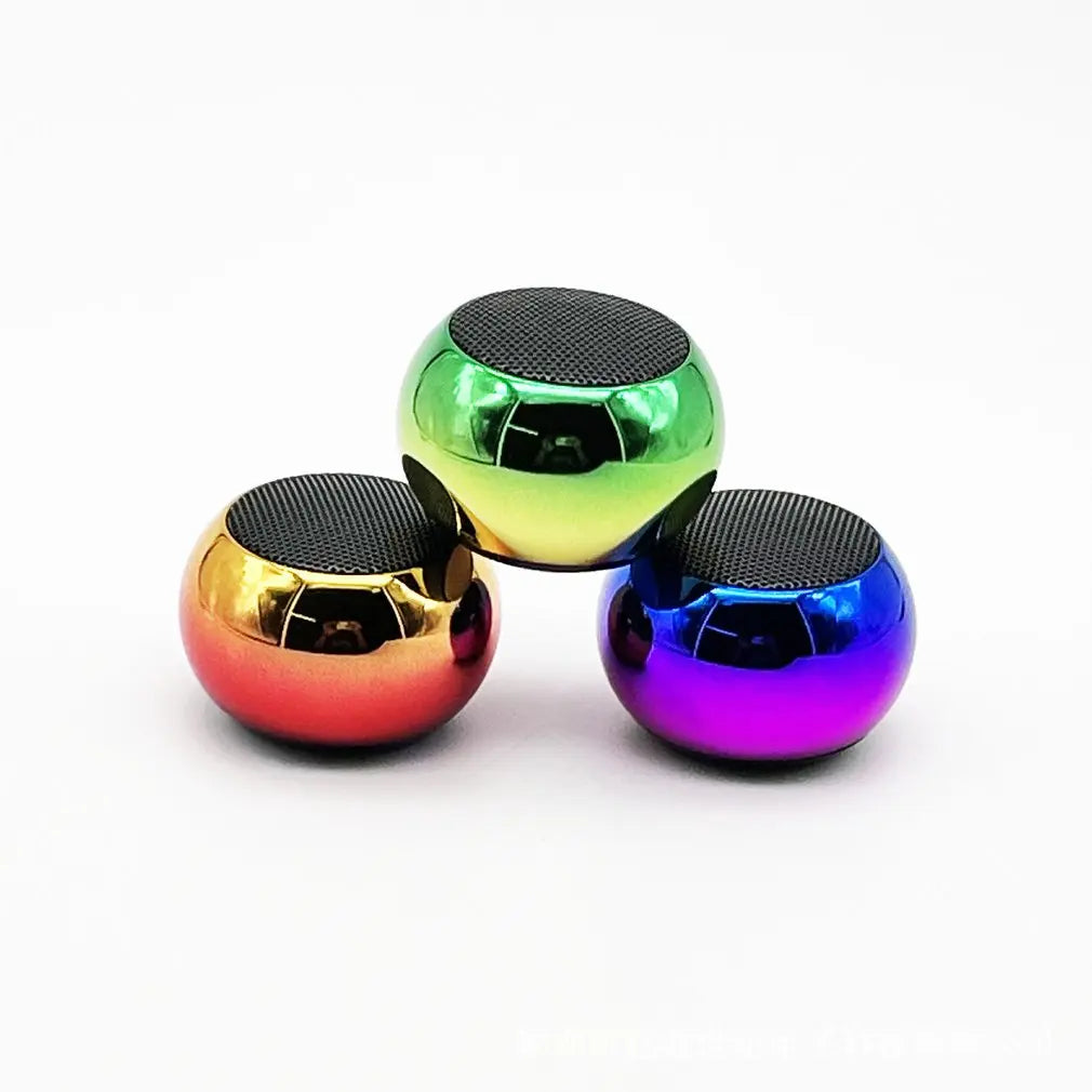 Metallic mini orb Bluetooth speakers in multiple color options
