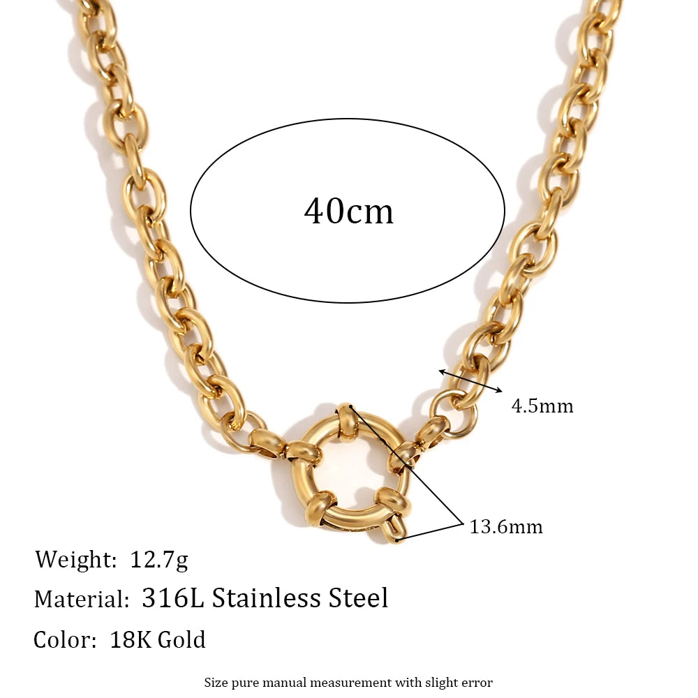 18K gold-plated stainless steel chain necklace