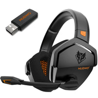 Black dual-mode gaming headset with built-in microphone and soft padding.