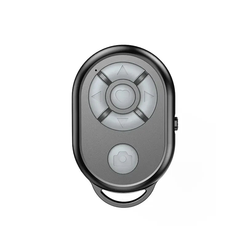 Black and silver remote control on a white background