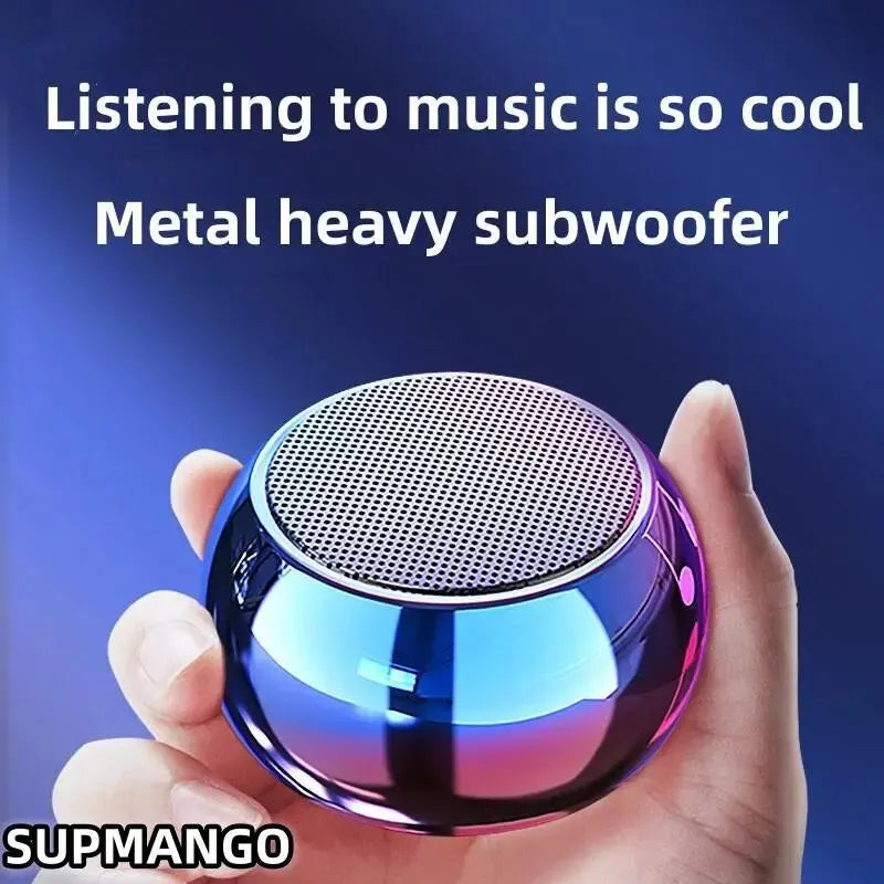  Black mini orb Bluetooth speaker with LED lighting
