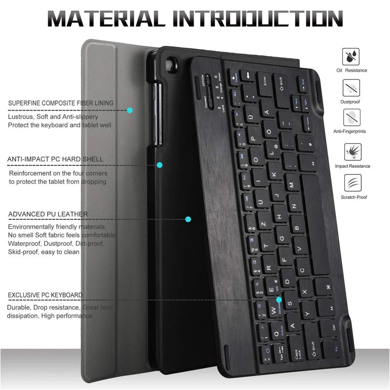 Magnetic iPad Keyboard Case with Touchpad – Slim, Wireless & Multi-Angle Stand