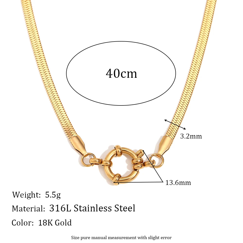 18K gold-plated stainless steel chain necklace