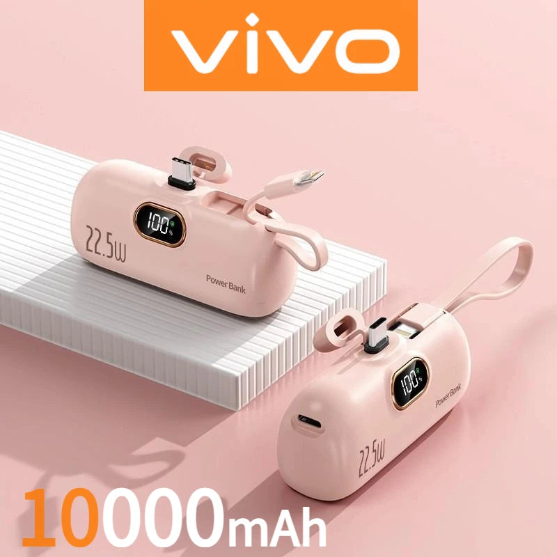 VIVO Capsule Power Bank – 30000mAh Fast-Charge Portable Mini Charger with Digital LED Display