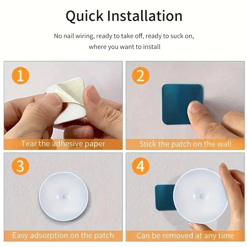 Step-by-step guide on how to install a suction cup, with text indicating quick installation and ease of use.