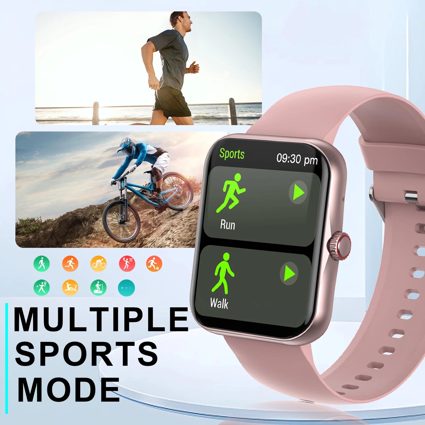 1.83” Bluetooth Smartwatch – Call, Fitness Tracking, Custom Wallpaper + Sports Modes