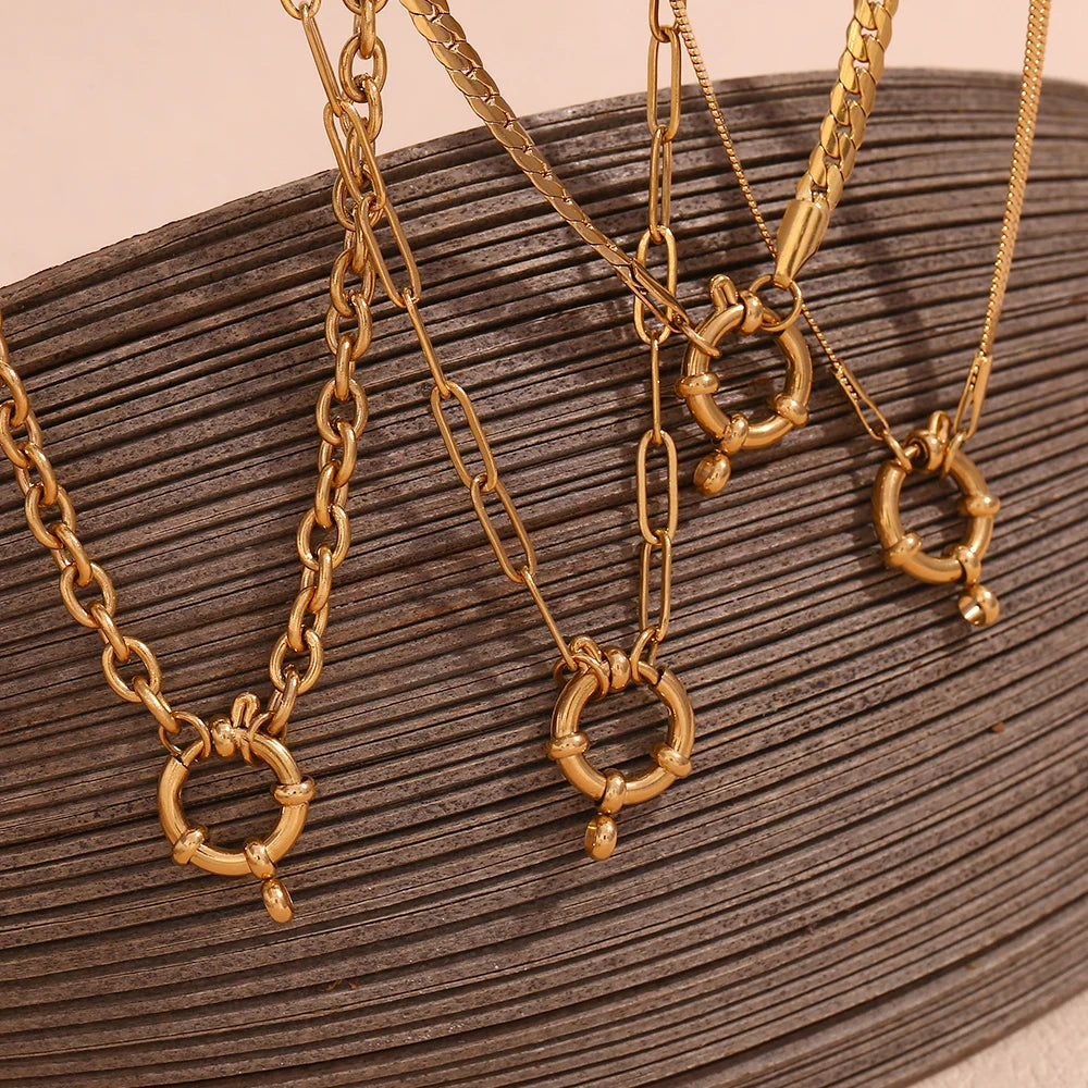18K gold-plated stainless steel chain necklace