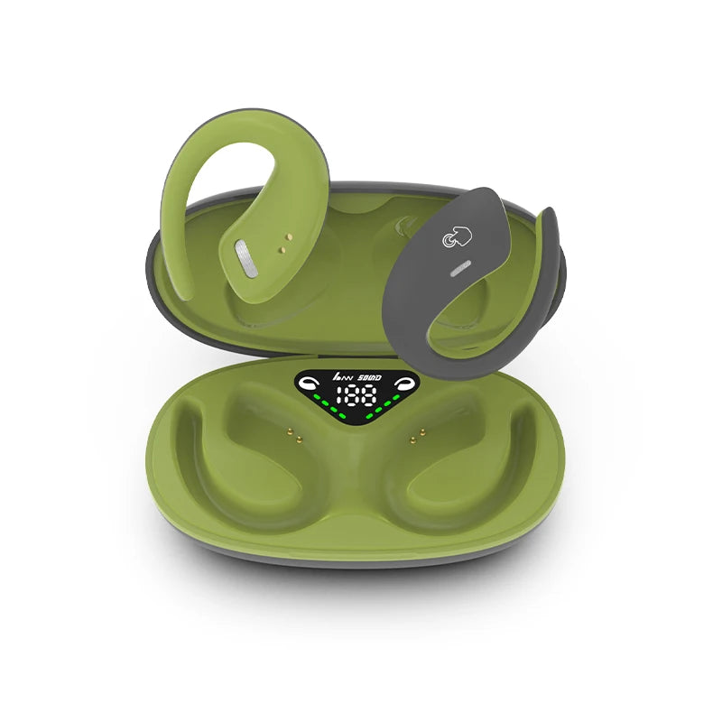 Green and gray electronic device on a white background