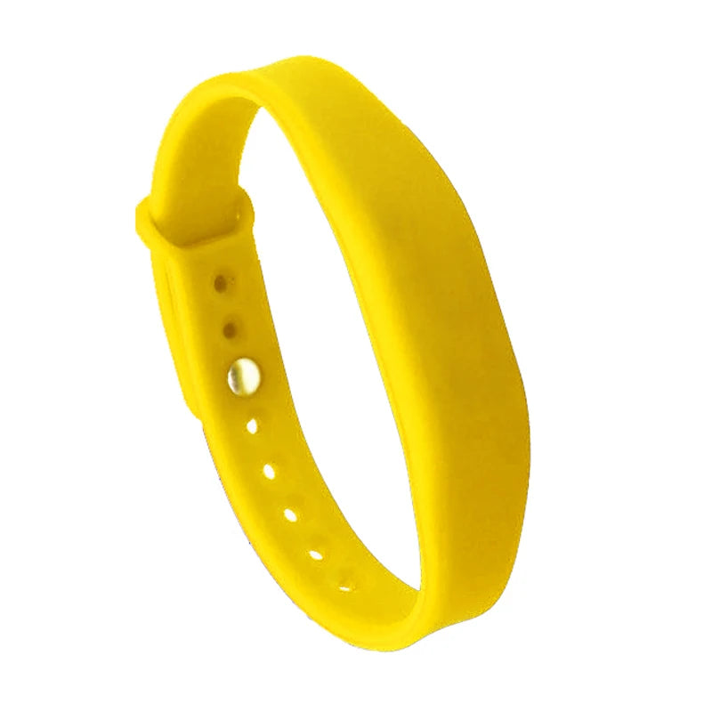 Yellow wristband on a white background