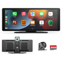 10" Smart Car Display – Wireless CarPlay & Android Auto, Touchscreen, Bluetooth, Backup Camera Ready