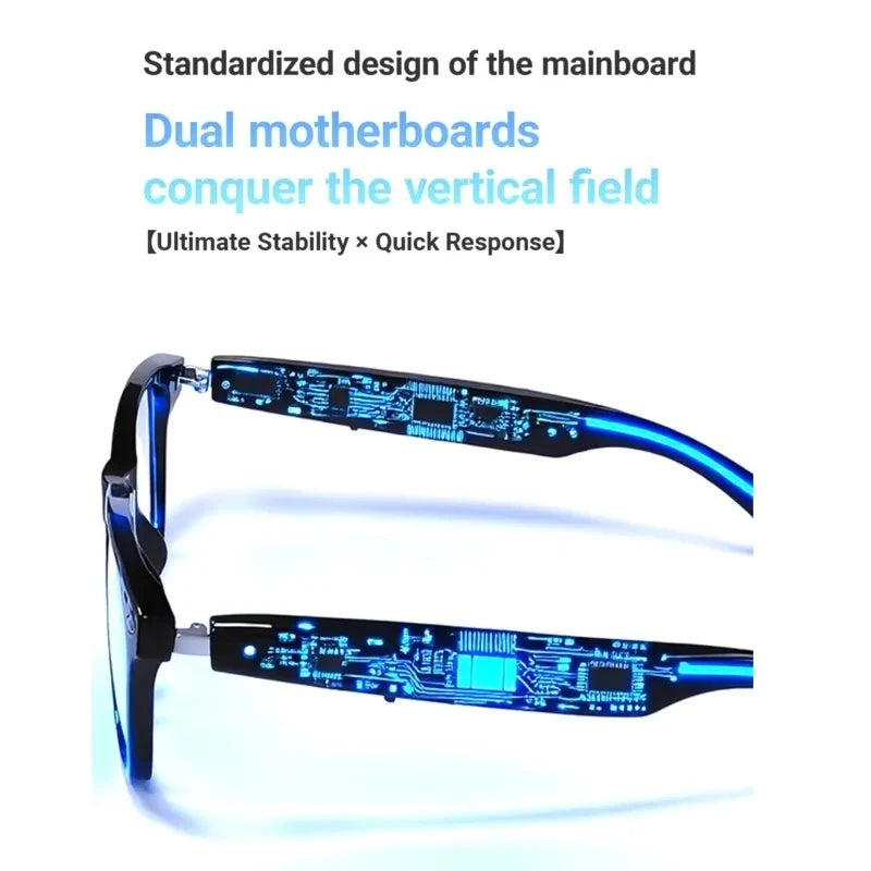 Glasses with electronic circuit design on a white background