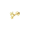 Gold star-shaped earring on a white background