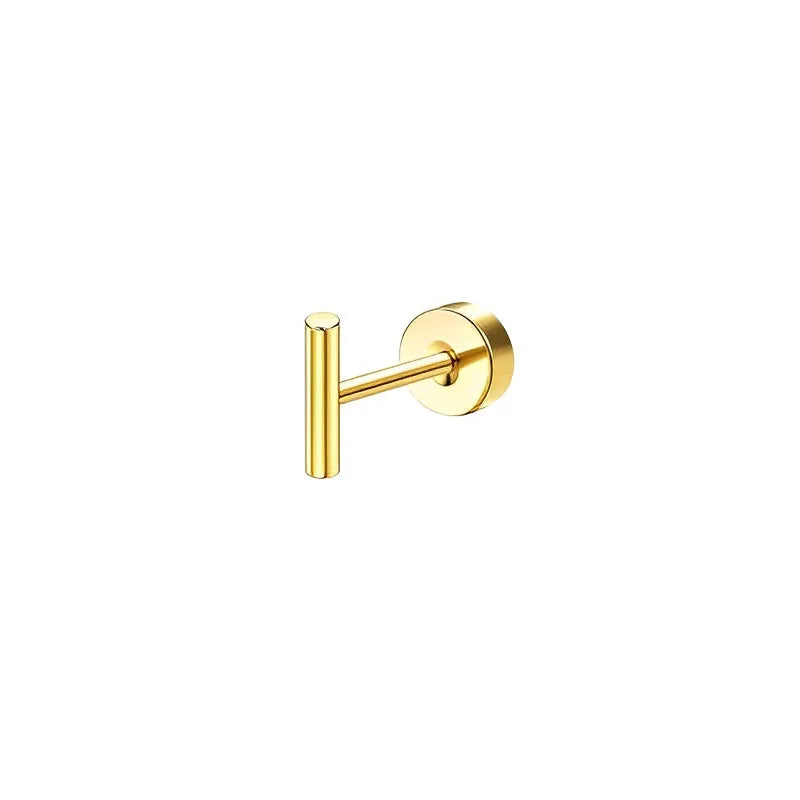 Gold wall hook on a white background