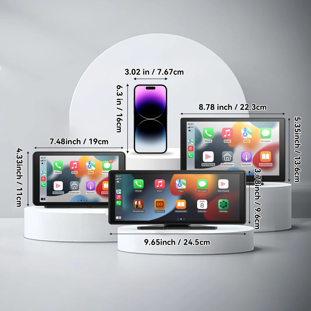 Wireless CarPlay device displaying home apps on 7-inch screen – Lynda Kay’s Shop