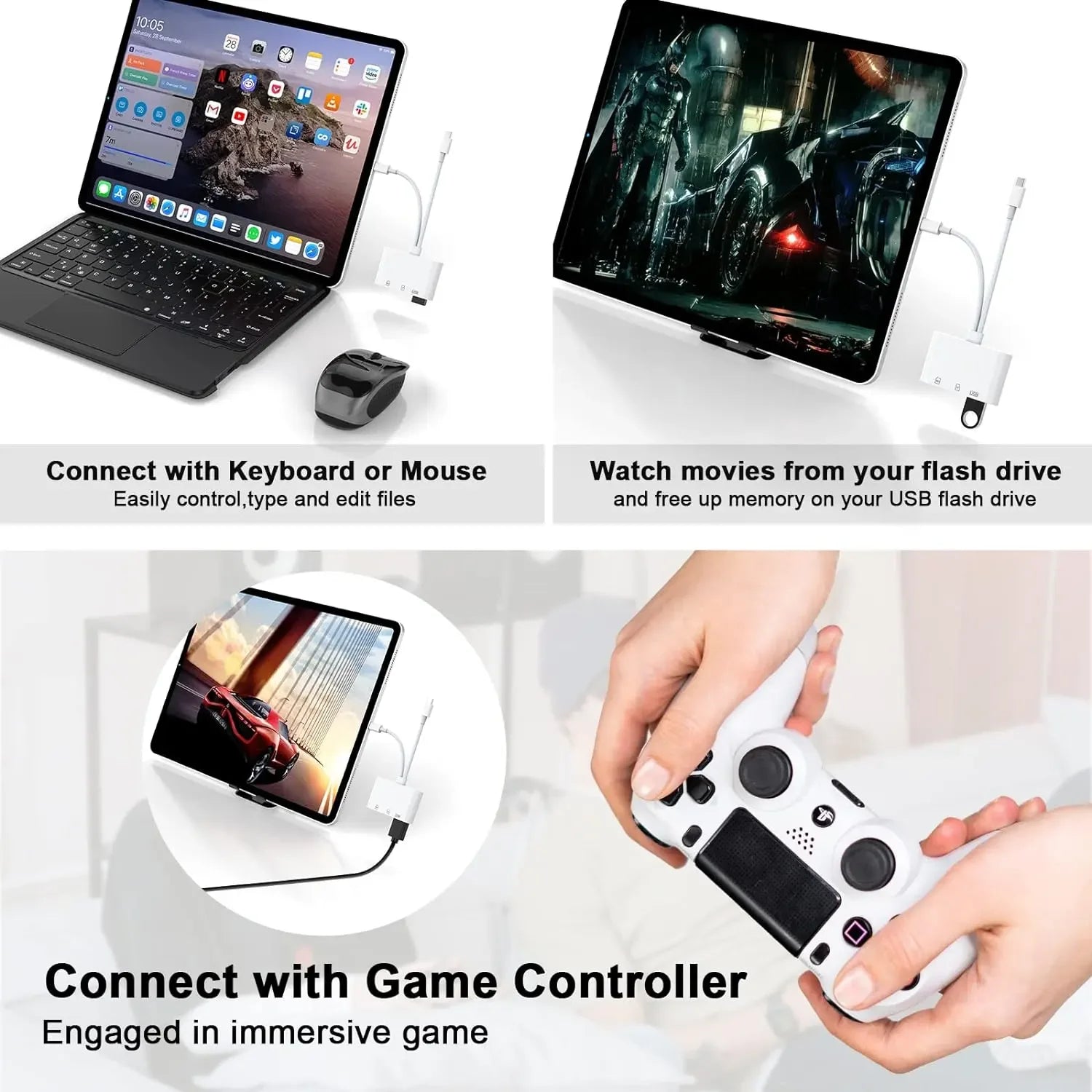 5-in-1 USB-C & USB 3.0 SD/TF Card Reader Adapter – Fast Transfer for iPhone, iPad, MacBook, Android & Cameras