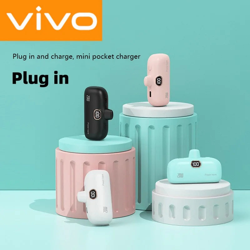 VIVO Capsule Power Bank – 30000mAh Fast-Charge Portable Mini Charger with Digital LED Display