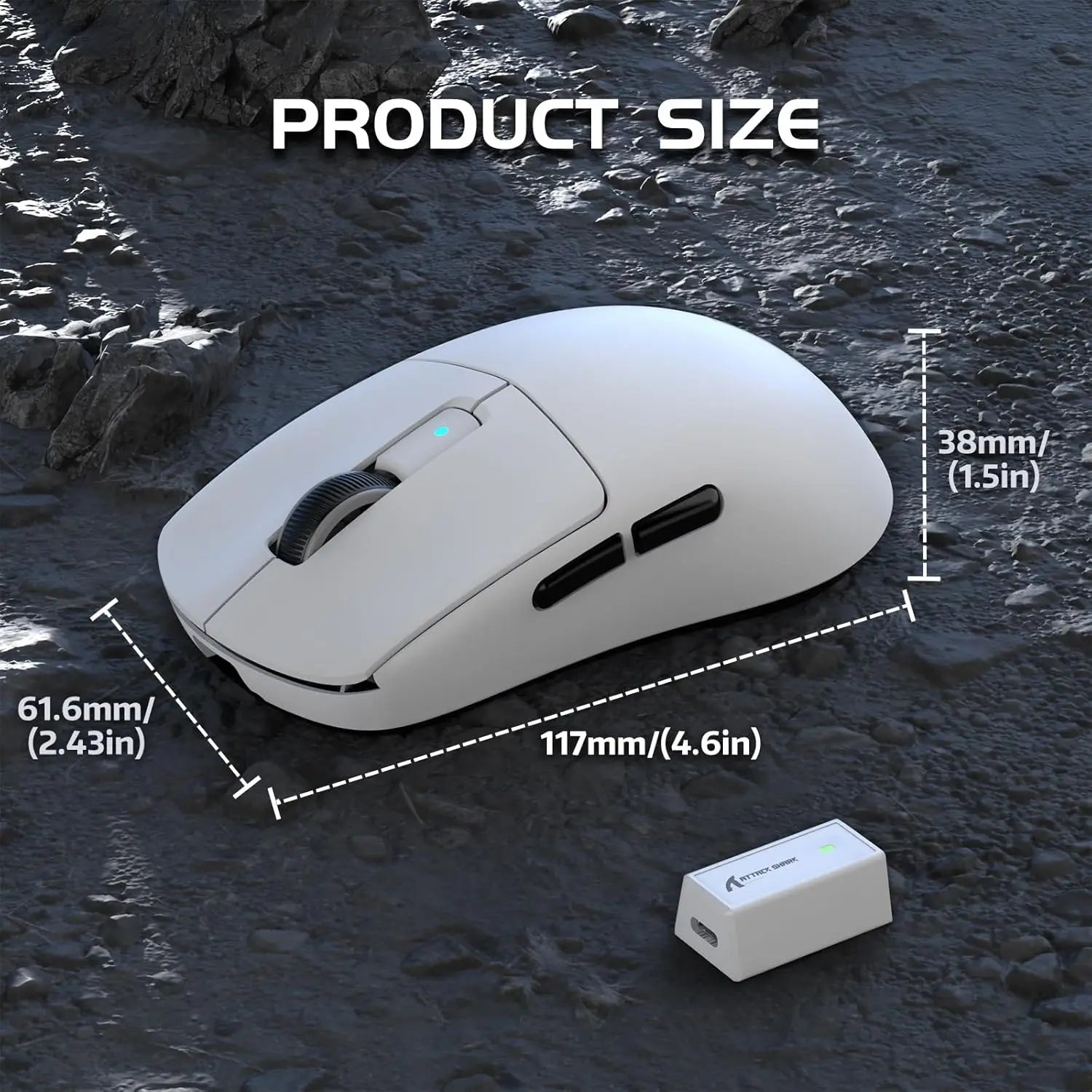 Attack Shark R6 Wireless RGB Gaming Mouse – PAW3950 Ultralight Precision Sensor