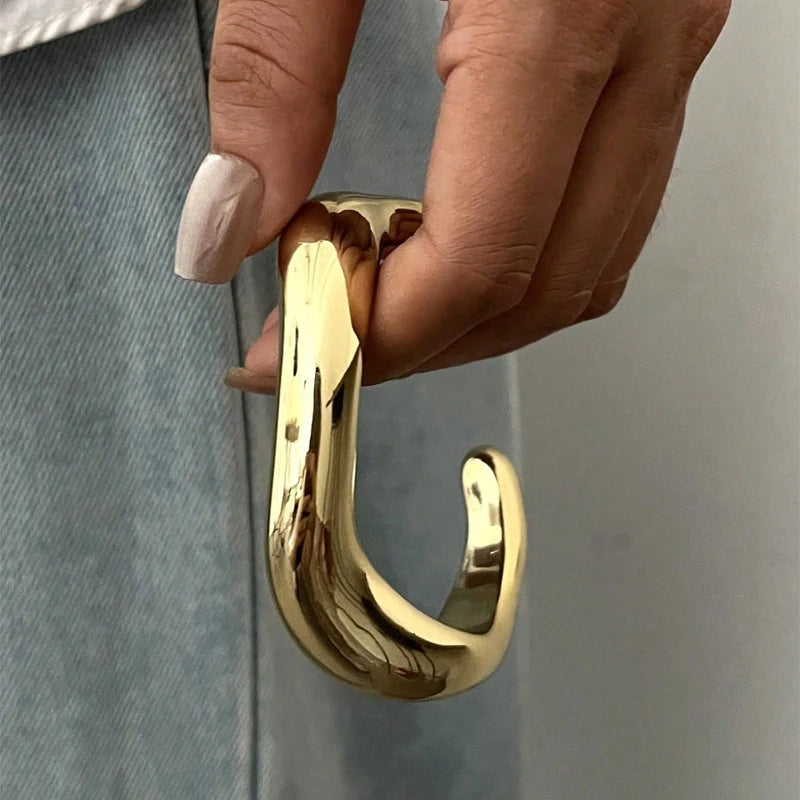 Three-piece sculpted wave cuff bracelet set