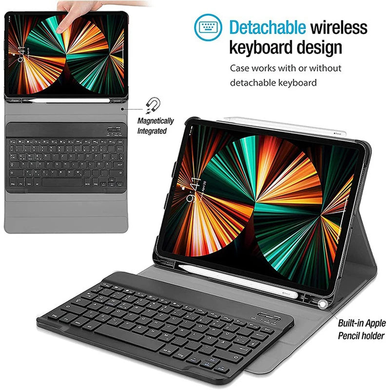 Magnetic iPad Keyboard Case with Touchpad – Slim, Wireless & Multi-Angle Stand