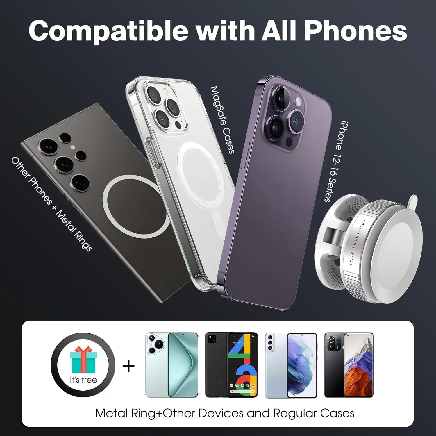 Foldable suction cup car phone mount for iPhone and Samsung”