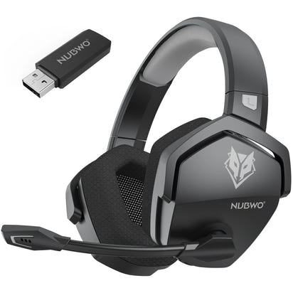 Black dual-mode gaming headset with built-in microphone and soft padding.