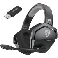 Black dual-mode gaming headset with built-in microphone and soft padding.