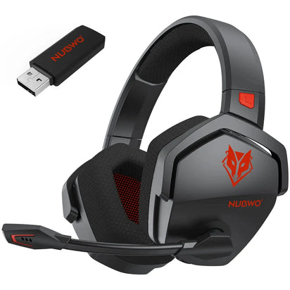 Black dual-mode gaming headset with built-in microphone and soft padding.